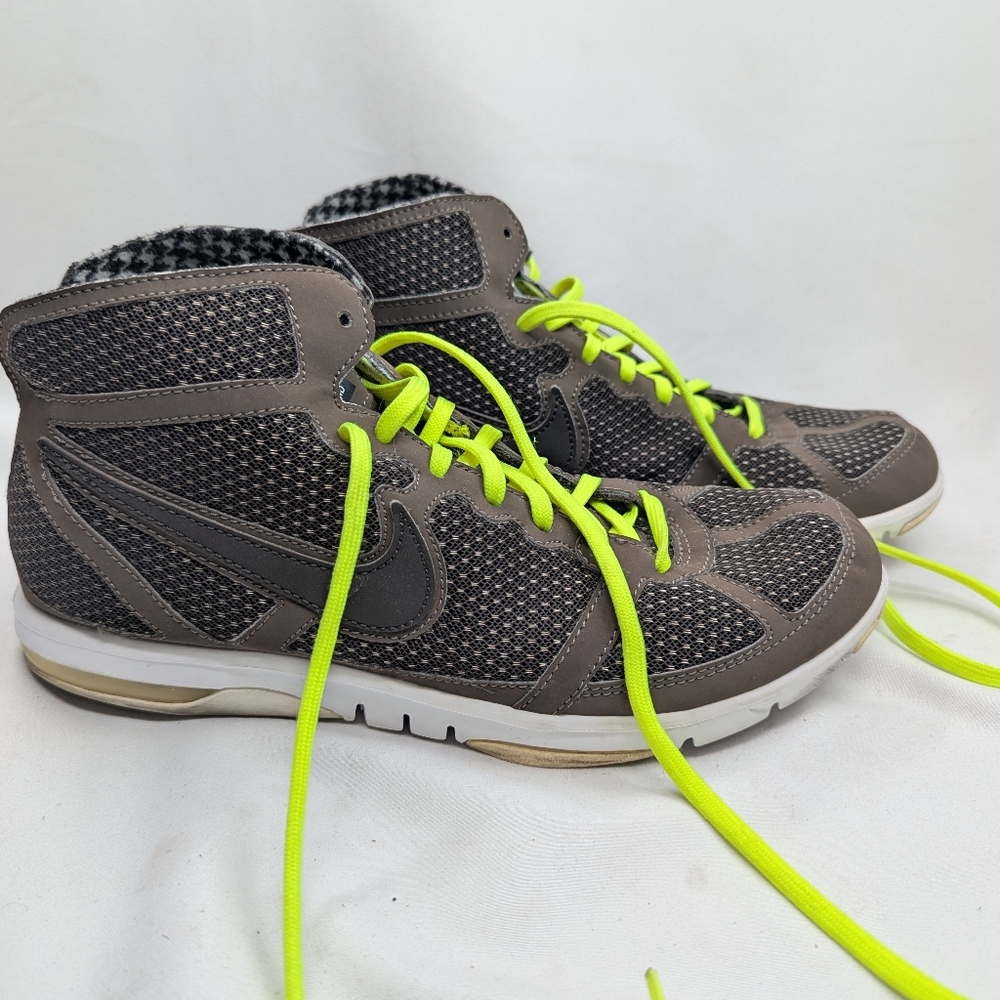 Nike Sneakers with Neon Yellow and Black Pattern